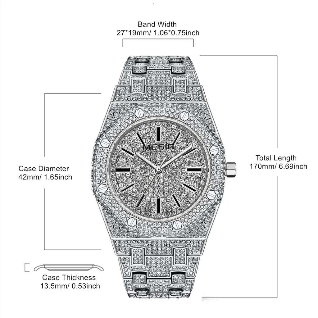 Montre de luxe - Diamant Signature - acier inoxydable et quartz