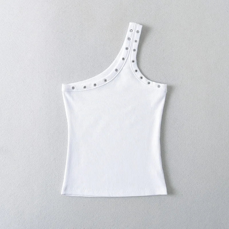Design Sense Niche Slim Shoulder Slim Sling Summer Slim Chic Shoulder Vest Women Y2k Tops