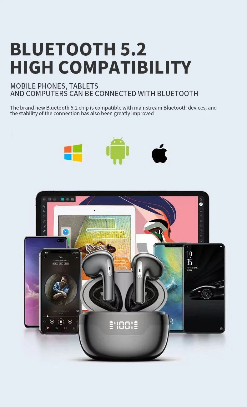 J97 TWS Bluetooth Earphone True Wireless Earbuds In-Ear Headphones Touch Control Waterproof Sports Headest With Mic For Phone
