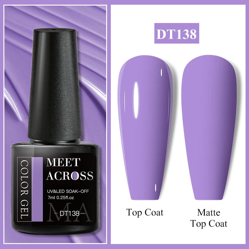 MEET ACROSS 7ml Eggshell Thermal Gel Nail Polish Temperature Changing Gradient Nail Art Varnish Winter Soak Off Gel For Nails