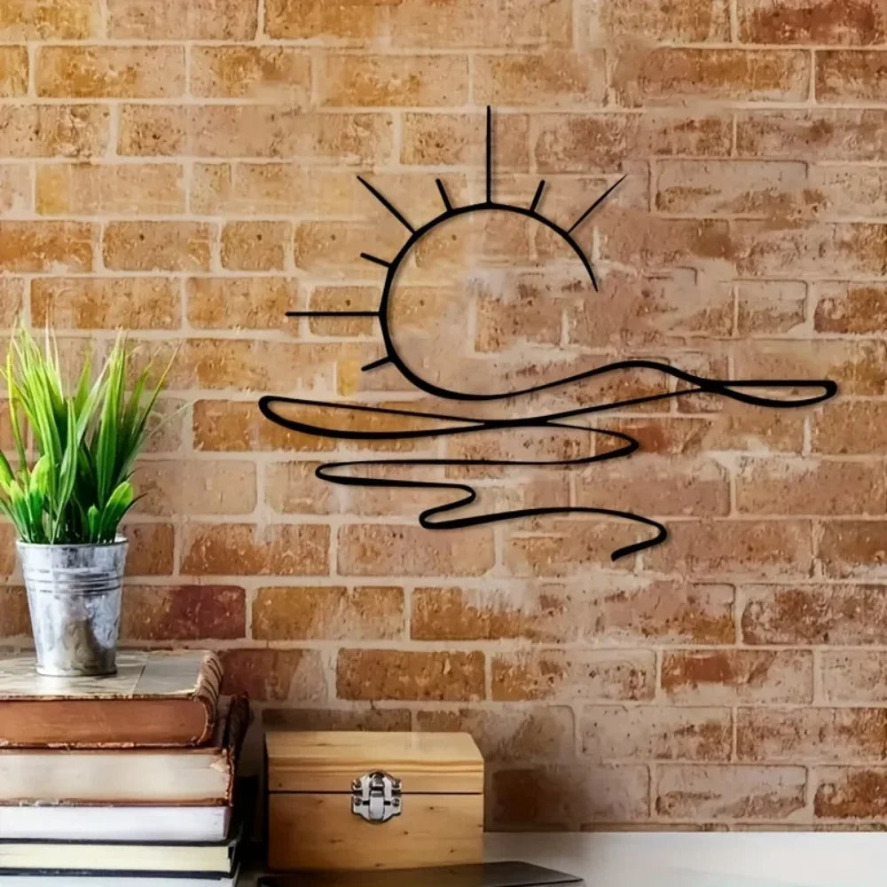 Sunrise & Art Chic, Minimalist Iron Wall Decor For Modern Home Aesthetics | Metal Wall Art | Housewarming Gifts | Wedding Gifts