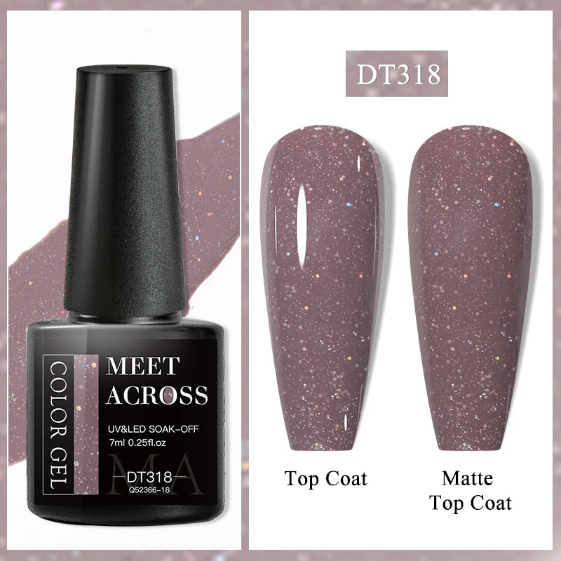 MEET ACROSS 7ml Eggshell Thermal Gel Nail Polish Temperature Changing Gradient Nail Art Varnish Winter Soak Off Gel For Nails