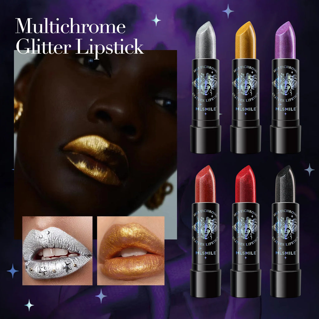 Ensemble de 6 Rouge à Lèvre - Diamond Glitter - Finis Métalliques et Perlés