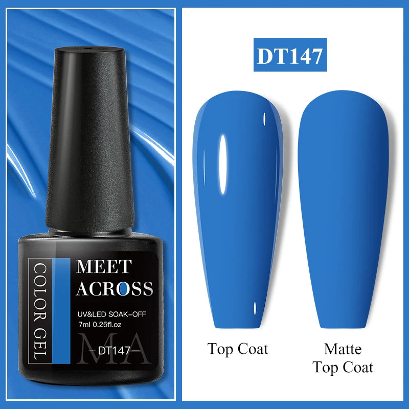 MEET ACROSS 7ml Eggshell Thermal Gel Nail Polish Temperature Changing Gradient Nail Art Varnish Winter Soak Off Gel For Nails
