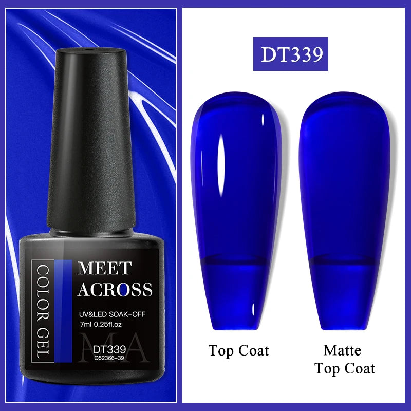 MEET ACROSS 7ml Eggshell Thermal Gel Nail Polish Temperature Changing Gradient Nail Art Varnish Winter Soak Off Gel For Nails