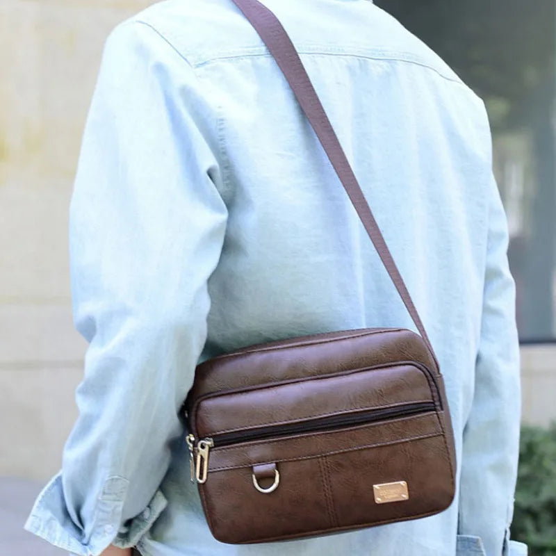 Sac Messager Urbain en Cuir Premium - Style Élégant et Pratique