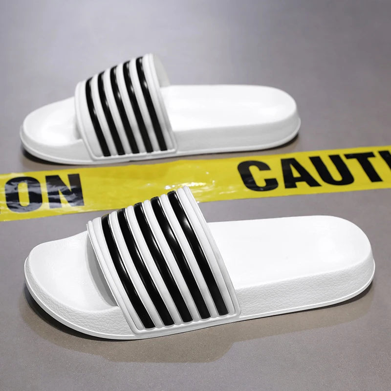 Sandales Rayées pour Couple - Antidérapantes, Légères et Confortable