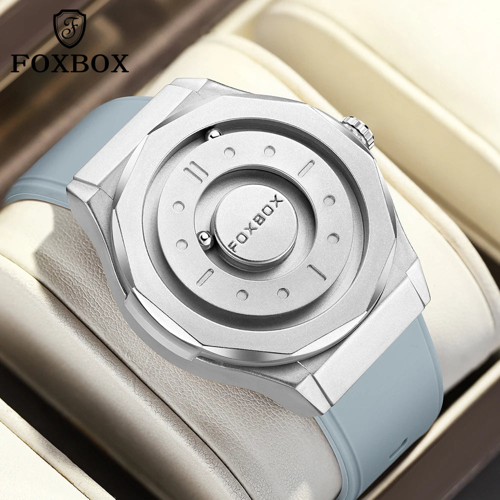 Montre  magnétique de luxe pour homme, quartz, étanche à l'eau, bracelet en acier inoxydable