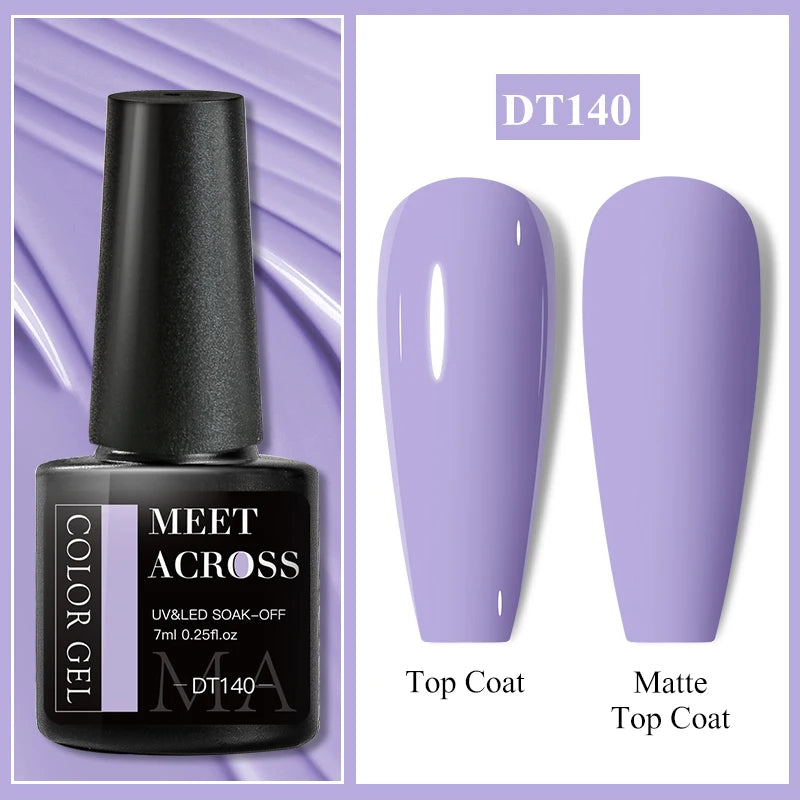 MEET ACROSS 7ml Eggshell Thermal Gel Nail Polish Temperature Changing Gradient Nail Art Varnish Winter Soak Off Gel For Nails