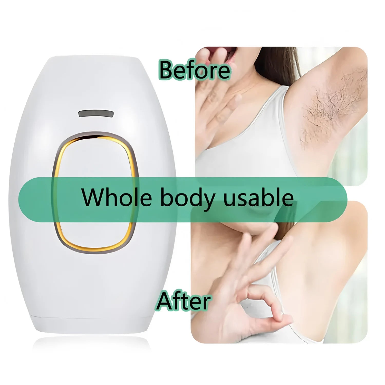 Épilateur IPL Pro, Lisse et doux, 500 000 flashs - Visage, corp et bikini