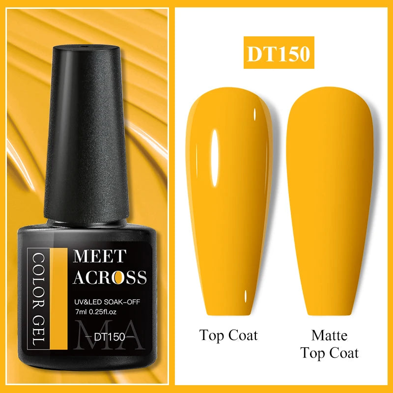 MEET ACROSS 7ml Eggshell Thermal Gel Nail Polish Temperature Changing Gradient Nail Art Varnish Winter Soak Off Gel For Nails