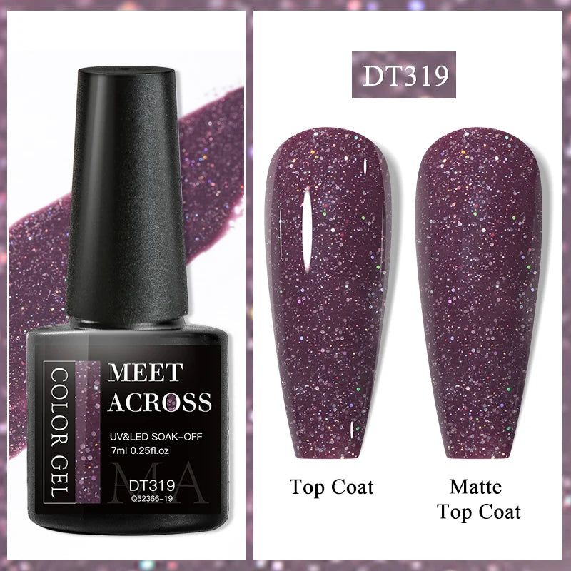 MEET ACROSS 7ml Eggshell Thermal Gel Nail Polish Temperature Changing Gradient Nail Art Varnish Winter Soak Off Gel For Nails