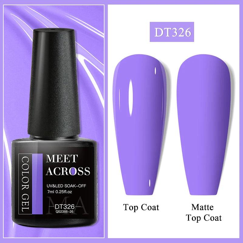 MEET ACROSS 7ml Eggshell Thermal Gel Nail Polish Temperature Changing Gradient Nail Art Varnish Winter Soak Off Gel For Nails