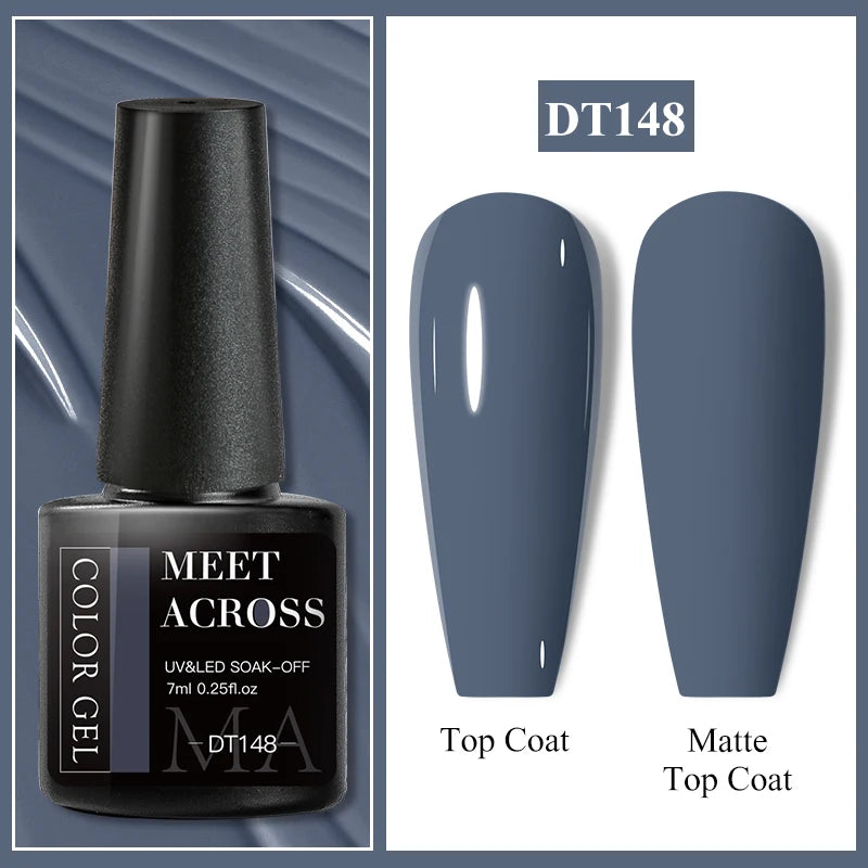 MEET ACROSS 7ml Eggshell Thermal Gel Nail Polish Temperature Changing Gradient Nail Art Varnish Winter Soak Off Gel For Nails