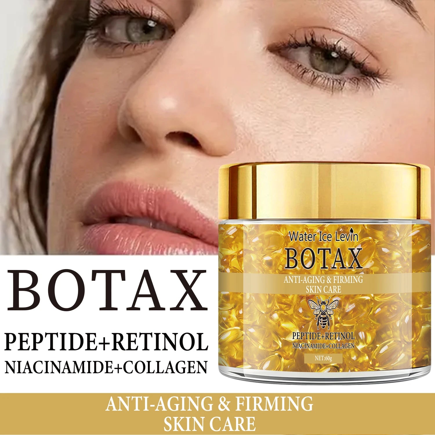 Retinol Firming and Lifting Cream, Rich in Peptides, Collagen, and Hyaluronic Acid, Suitable for All Skin Types, Tightens and Smooths Skin, Makes Skin Look Younger, and Provides Deep Hydration