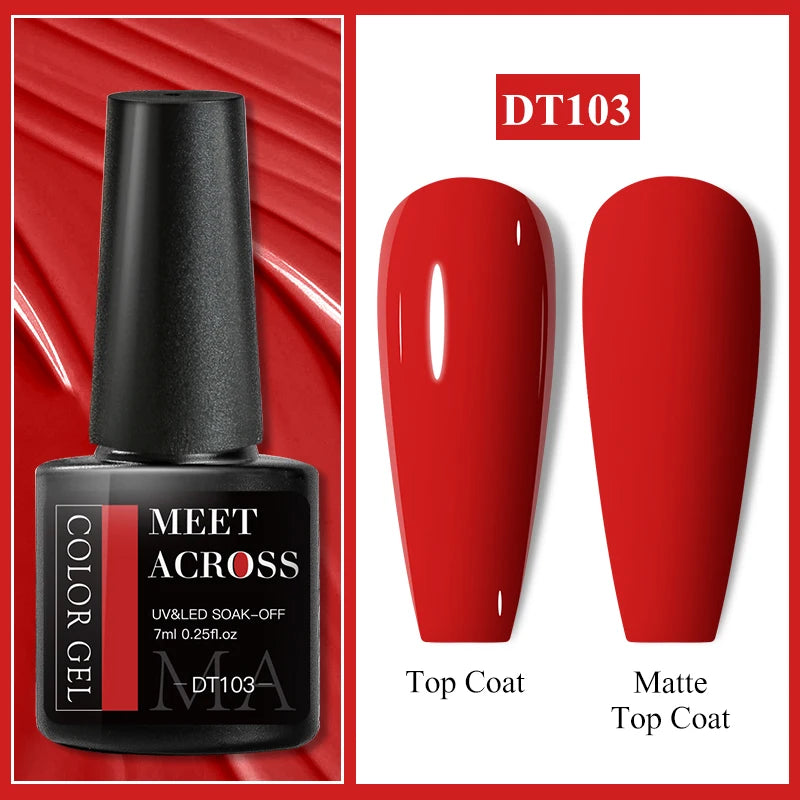 MEET ACROSS 7ml Eggshell Thermal Gel Nail Polish Temperature Changing Gradient Nail Art Varnish Winter Soak Off Gel For Nails