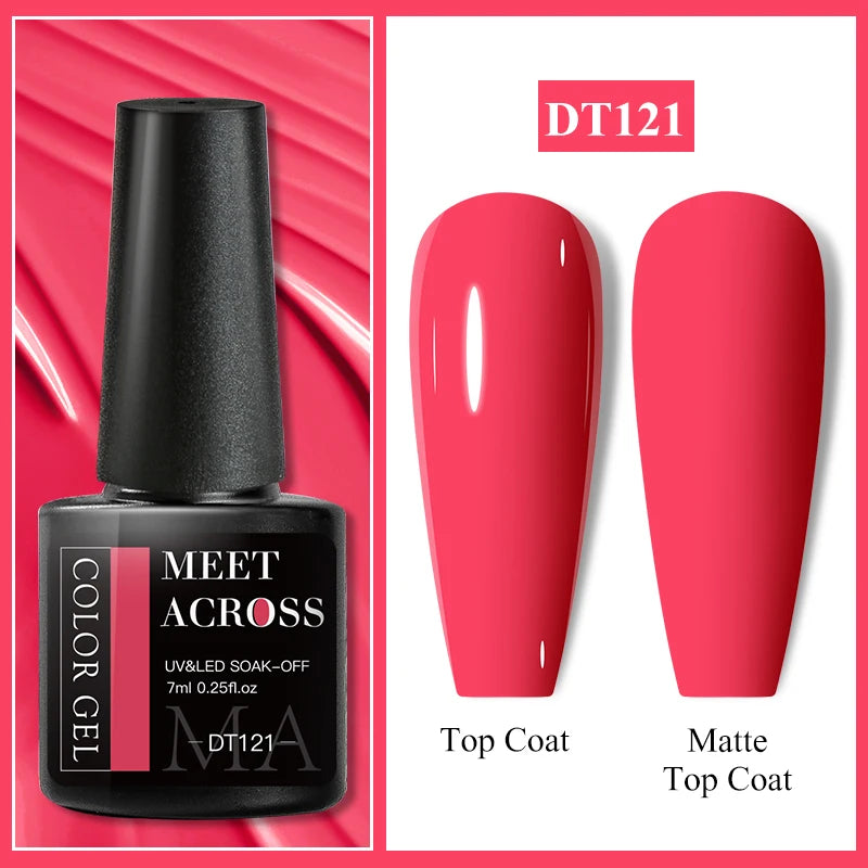 MEET ACROSS 7ml Eggshell Thermal Gel Nail Polish Temperature Changing Gradient Nail Art Varnish Winter Soak Off Gel For Nails