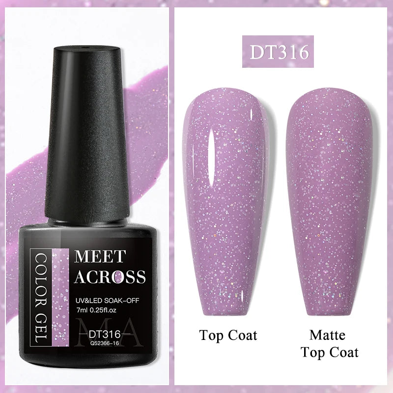 MEET ACROSS 7ml Eggshell Thermal Gel Nail Polish Temperature Changing Gradient Nail Art Varnish Winter Soak Off Gel For Nails