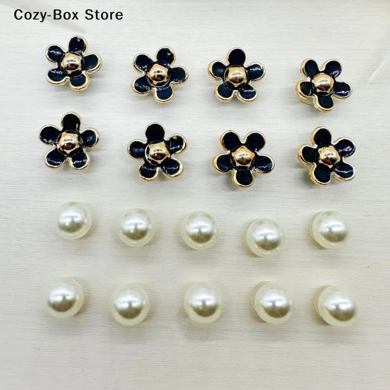 [ZY]3D Cute Pearl Shoe Charms Set For Slide Sandals Garden Shoes DIY Clogs Decoration Shoe Buckle Pins Shoe Decoration Gifts[ZY]