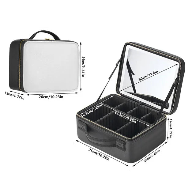 Étui de Maquillage Smart Led - Miroir intégré et Rangement Haute Capacité