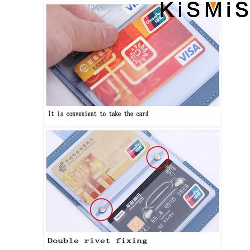 Portefeuille en cuir pour cartes - Protection RFID avec 26 compartiments