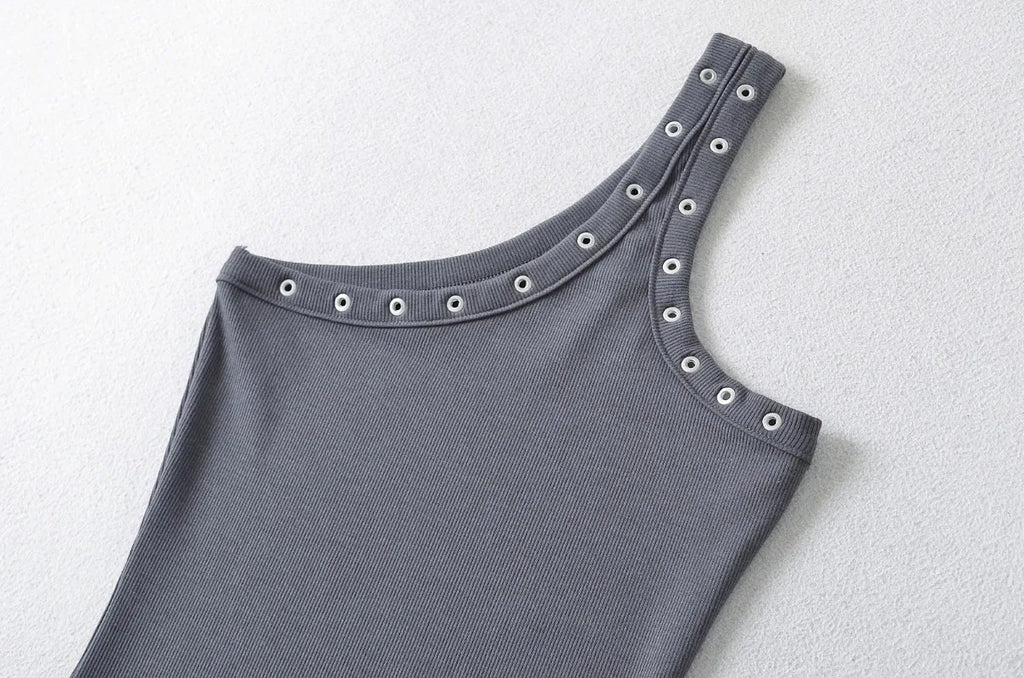 Design Sense Niche Slim Shoulder Slim Sling Summer Slim Chic Shoulder Vest Women Y2k Tops