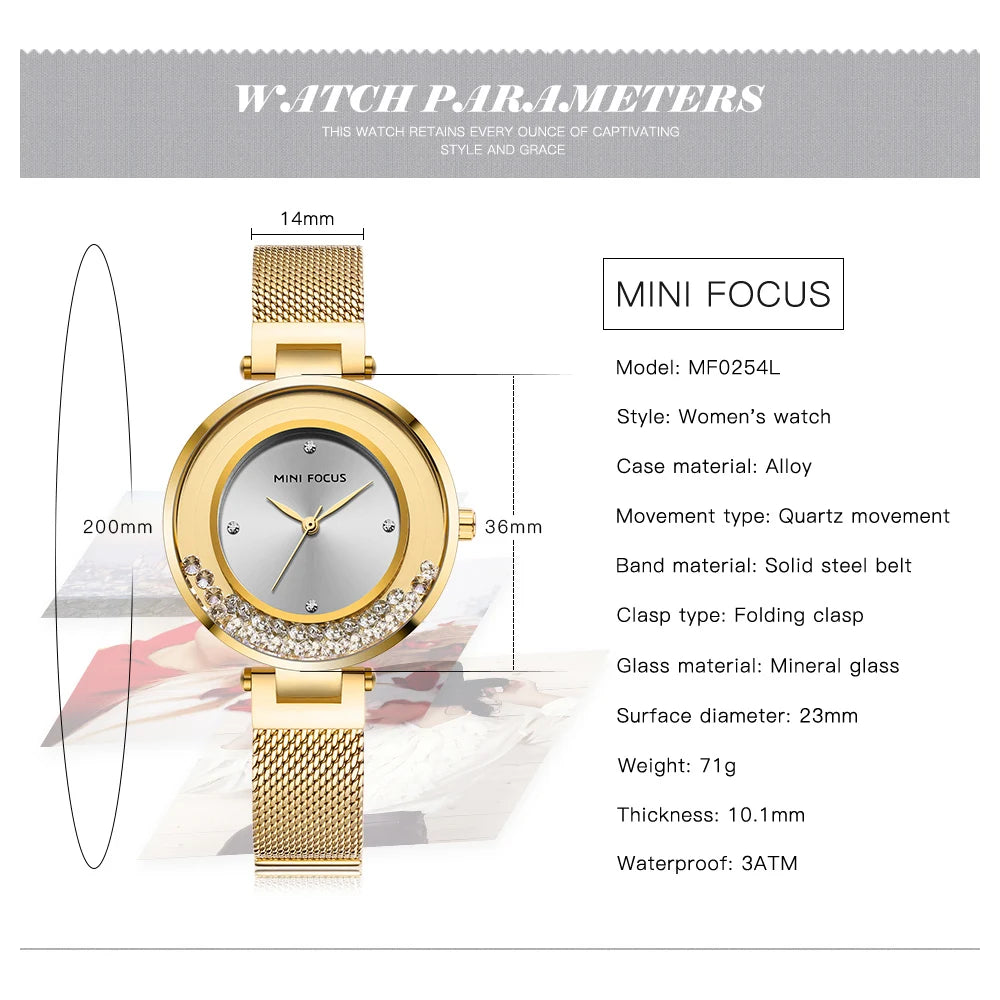 Montre femme tendance Mini focus, Cadran créatif et design étanche