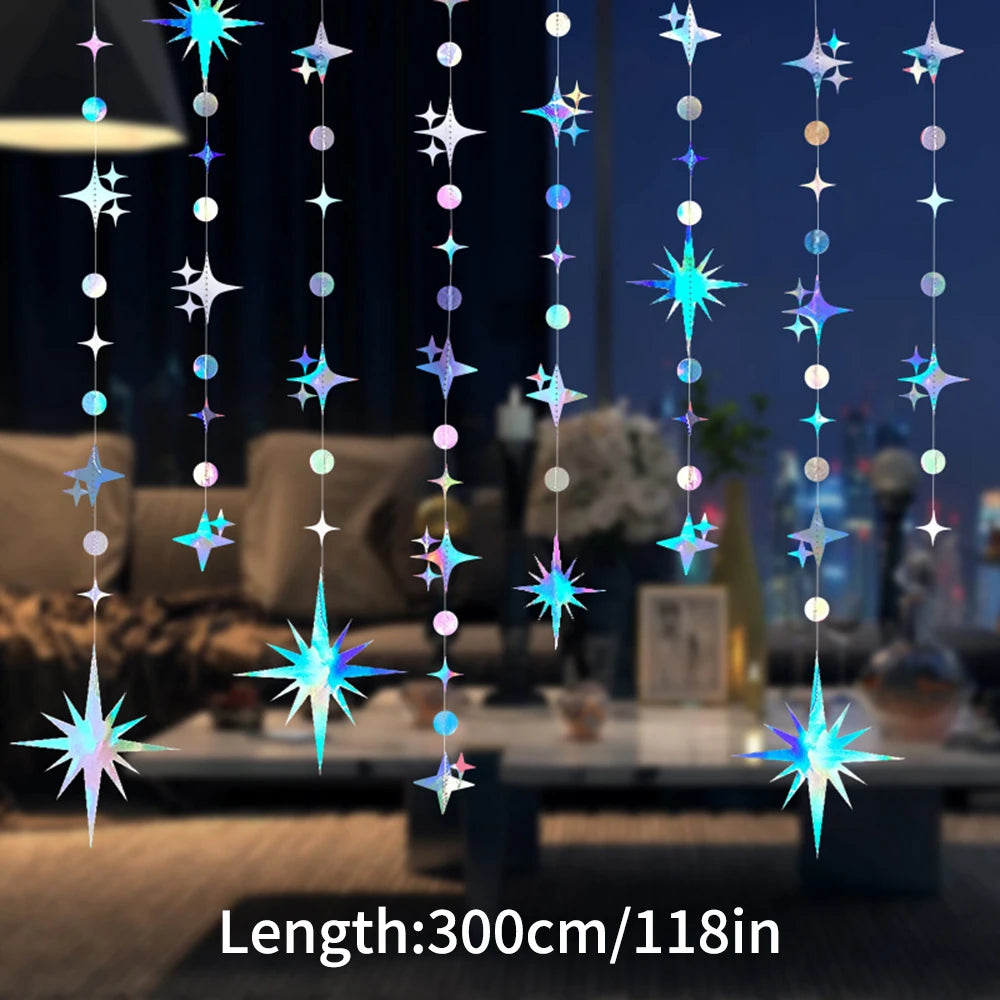 Star decoration pendant set, sky hanging decoration, dormitory, birthday party, romantic wedding room, wedding decoration