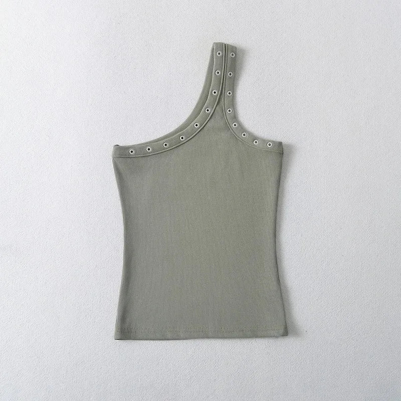 Design Sense Niche Slim Shoulder Slim Sling Summer Slim Chic Shoulder Vest Women Y2k Tops