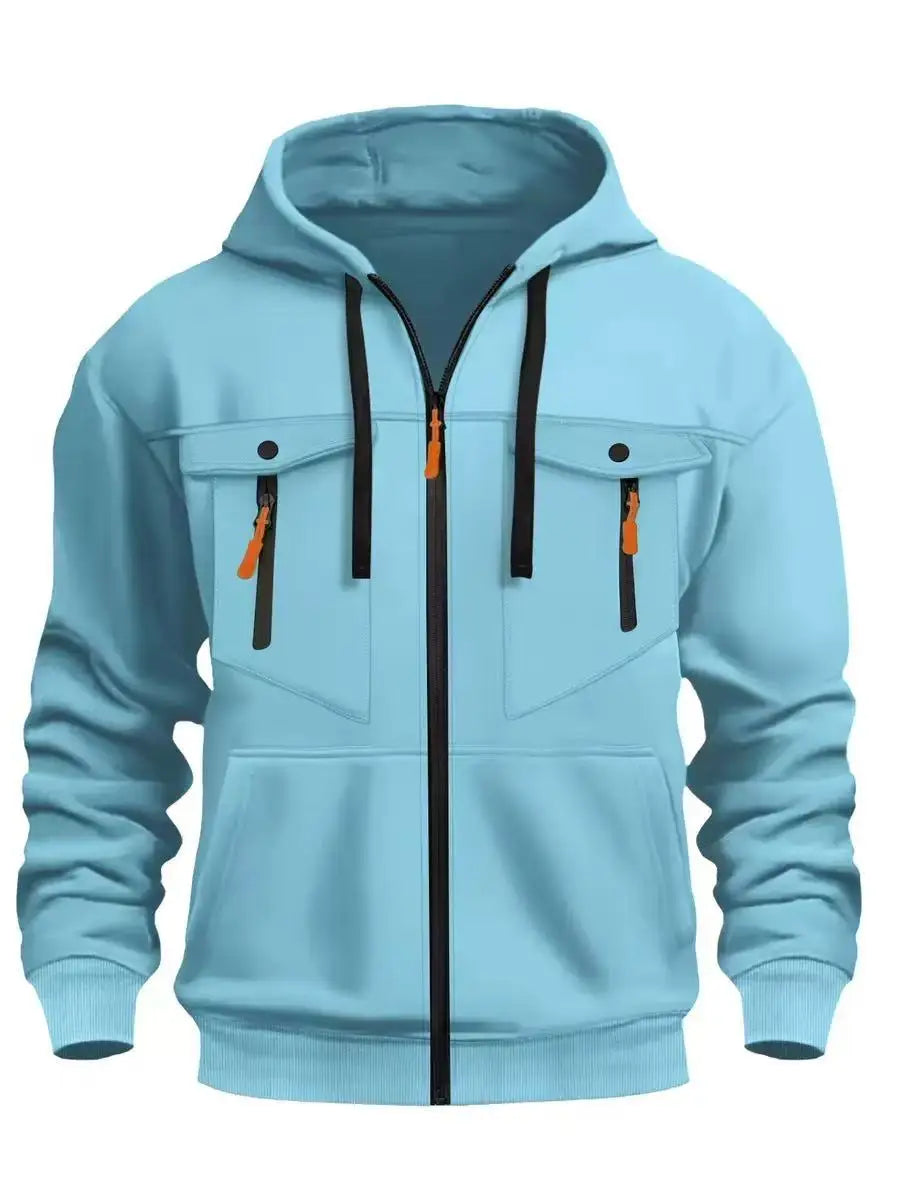 Hoodie - Outdoor Full-Zip - Molleton chaud, poches sécurisées, style casual