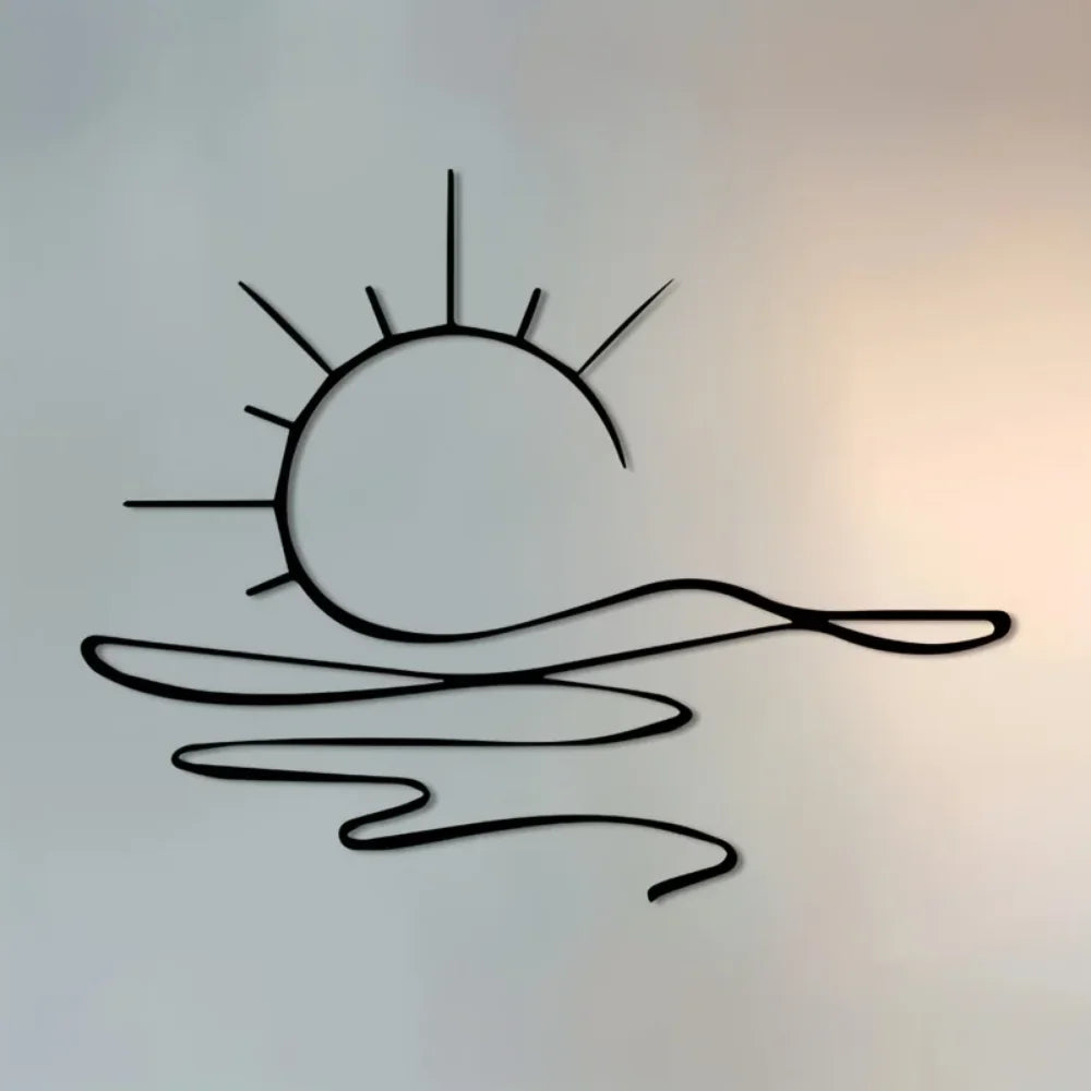 Sunrise & Art Chic, Minimalist Iron Wall Decor For Modern Home Aesthetics | Metal Wall Art | Housewarming Gifts | Wedding Gifts