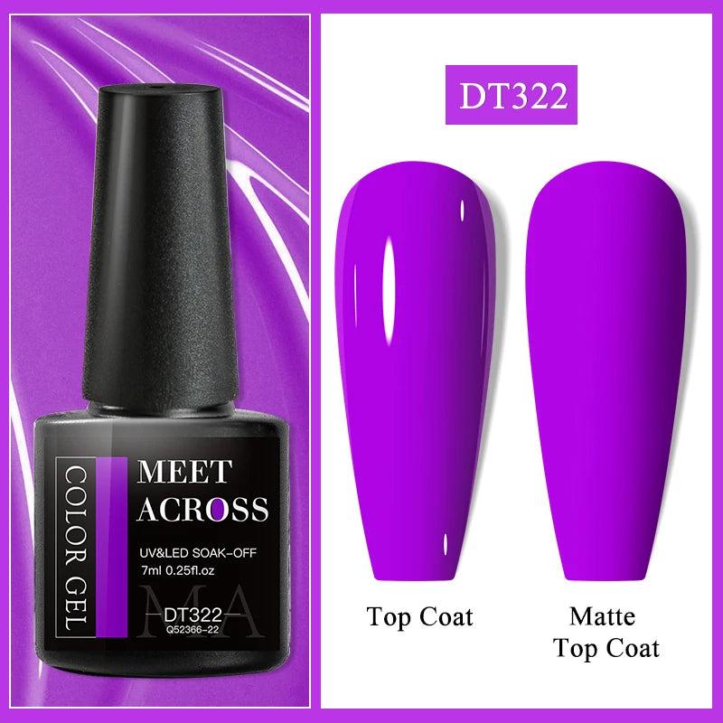 MEET ACROSS 7ml Eggshell Thermal Gel Nail Polish Temperature Changing Gradient Nail Art Varnish Winter Soak Off Gel For Nails