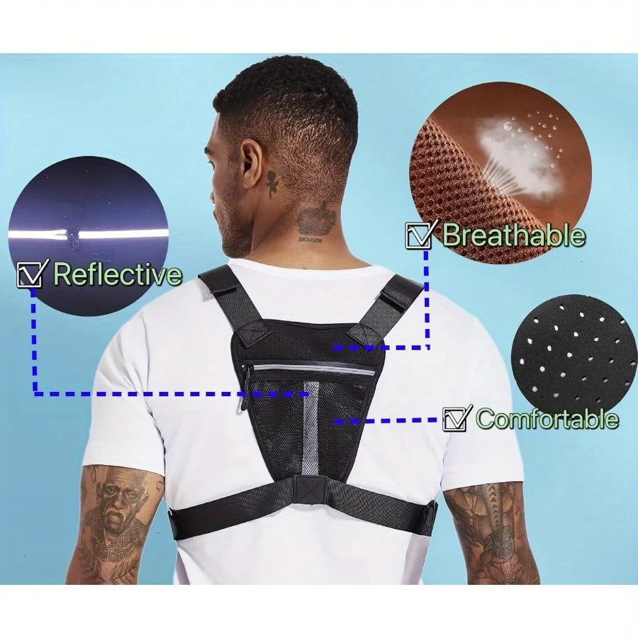 Harnais de poitrine Tactique - Sac de Course pour le Sport Imperméable Ultrarésistant et Sécuritaire