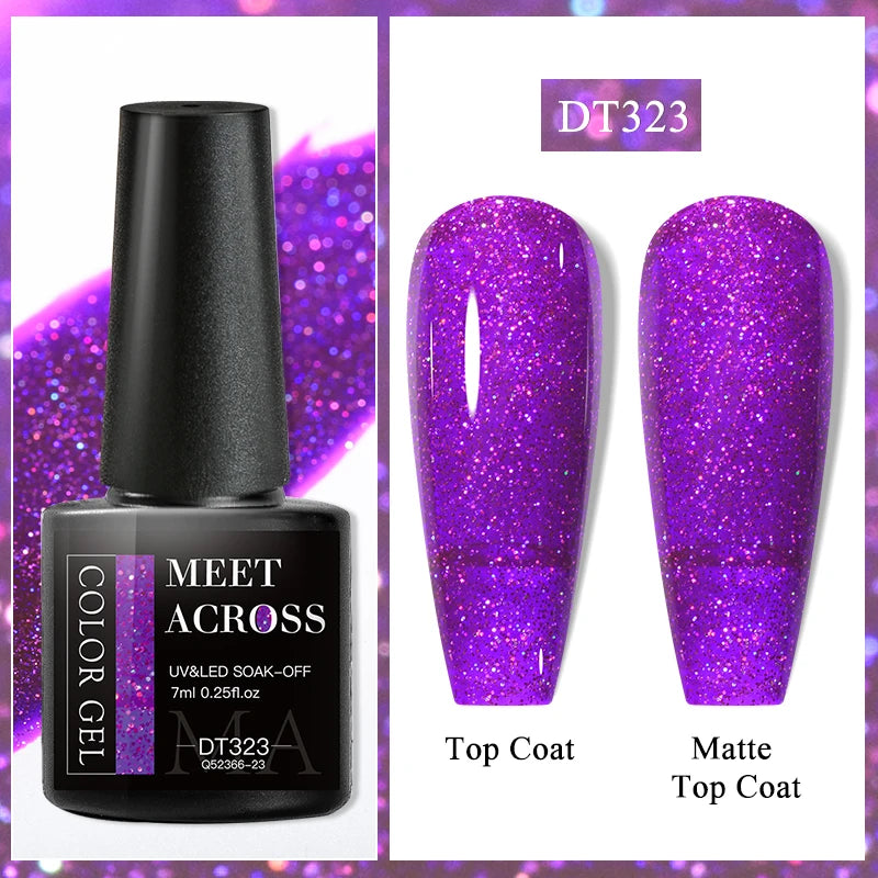 MEET ACROSS 7ml Eggshell Thermal Gel Nail Polish Temperature Changing Gradient Nail Art Varnish Winter Soak Off Gel For Nails