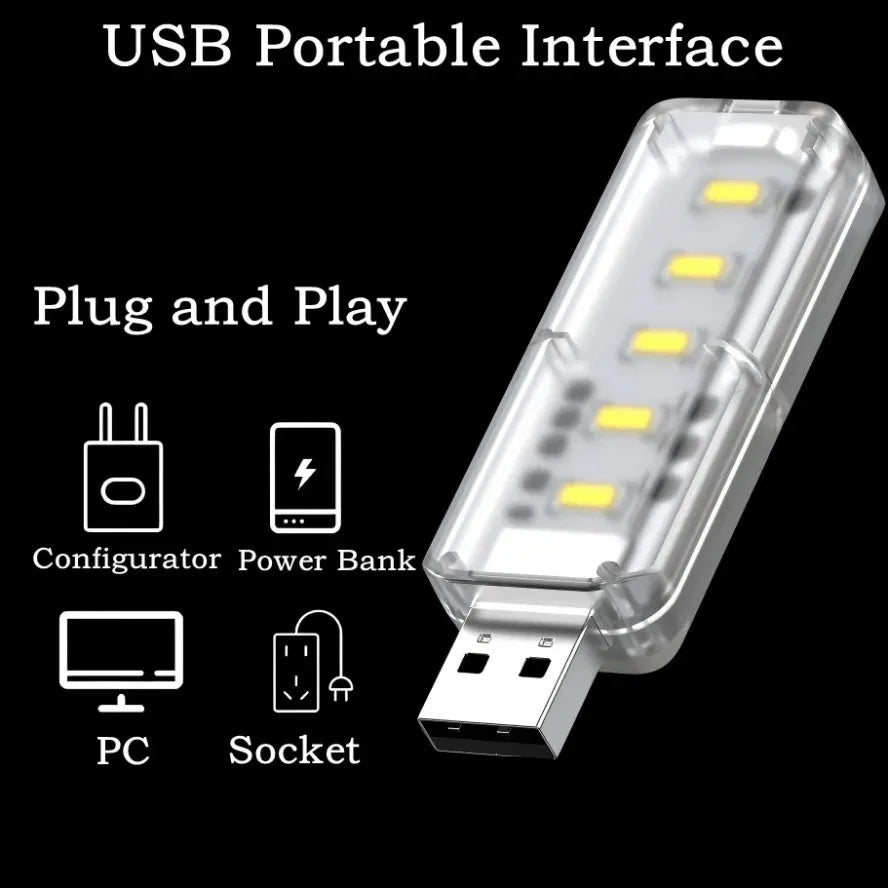 10LEDs USB Touch Dimming Night Light 5V Portable 3000K/6500K Bulb for Bedroom Study PC Laptop Mobile Power Bank Plug in Lighting