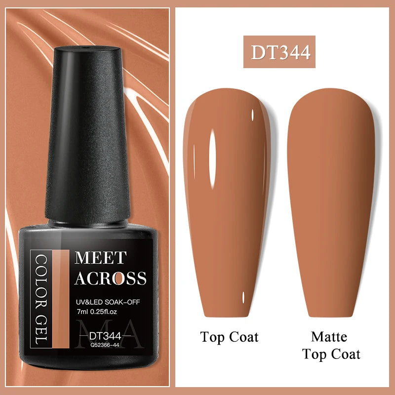 MEET ACROSS 7ml Eggshell Thermal Gel Nail Polish Temperature Changing Gradient Nail Art Varnish Winter Soak Off Gel For Nails