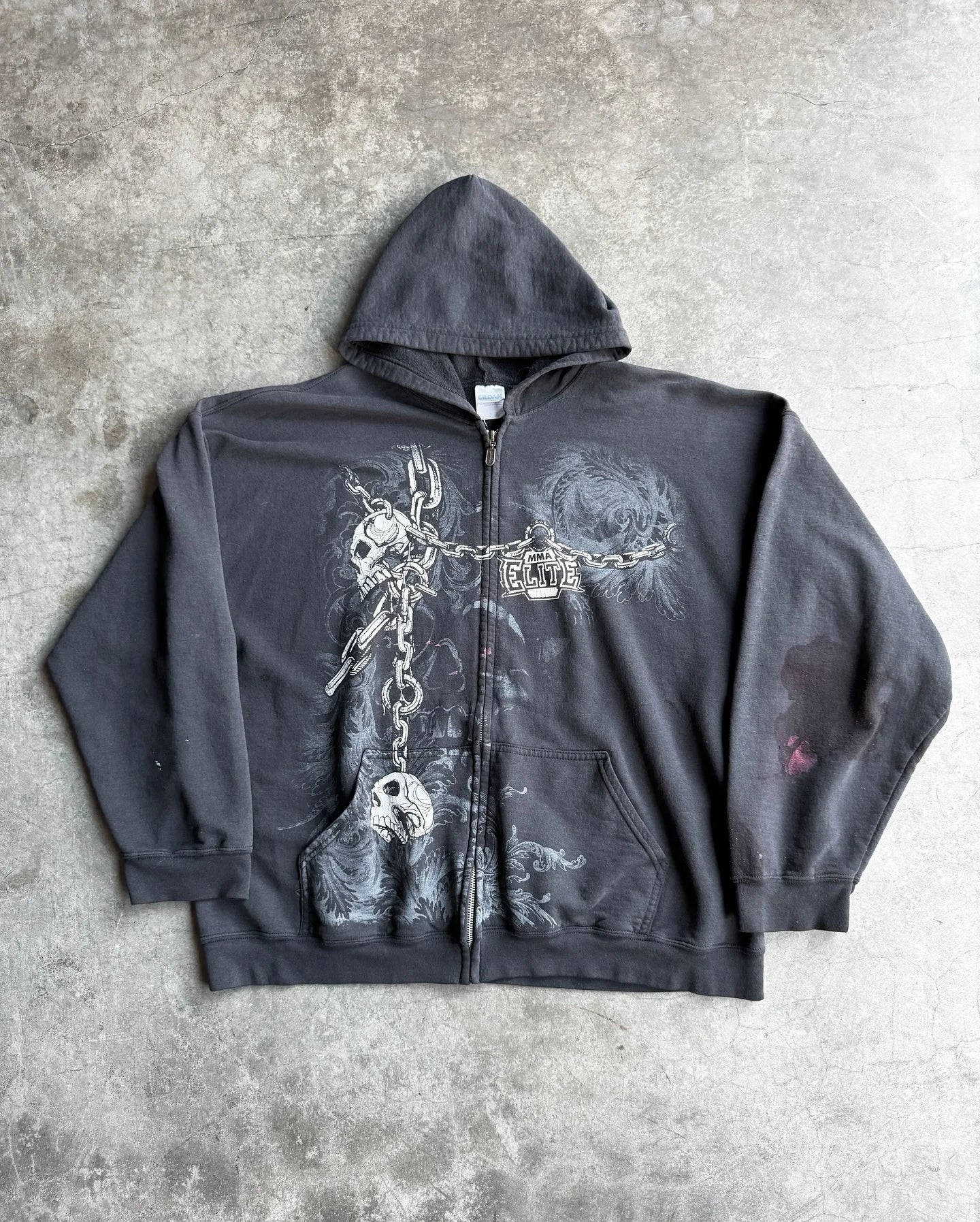 Hoodie - Gothic y2k - Design personnalisé, style grunge, coupe zippée