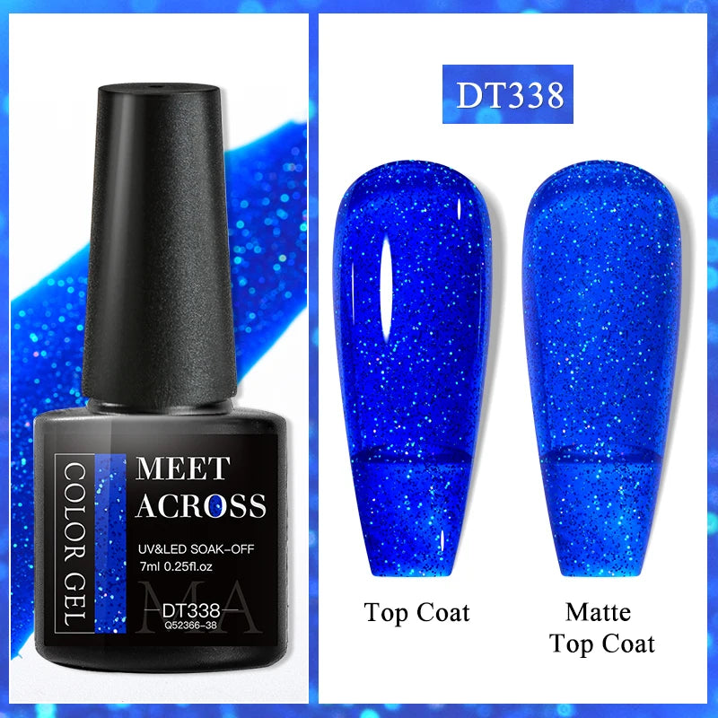 MEET ACROSS 7ml Eggshell Thermal Gel Nail Polish Temperature Changing Gradient Nail Art Varnish Winter Soak Off Gel For Nails