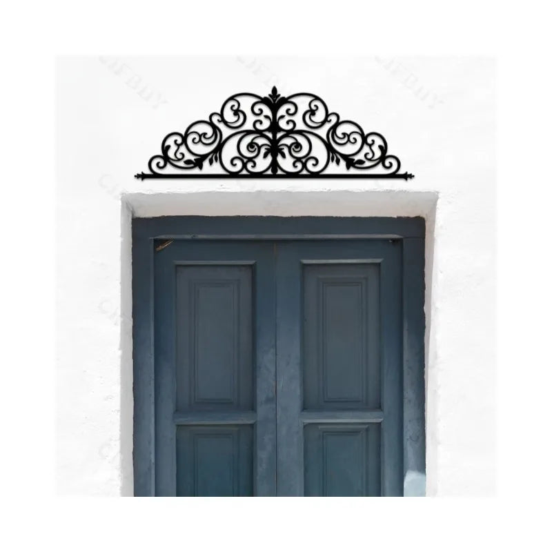 Art Deco Iris Scroll Metal Wall Art - Floral Themed Hanging Decor for Bedroom, Wedding & Christmas Indoor Ambiance