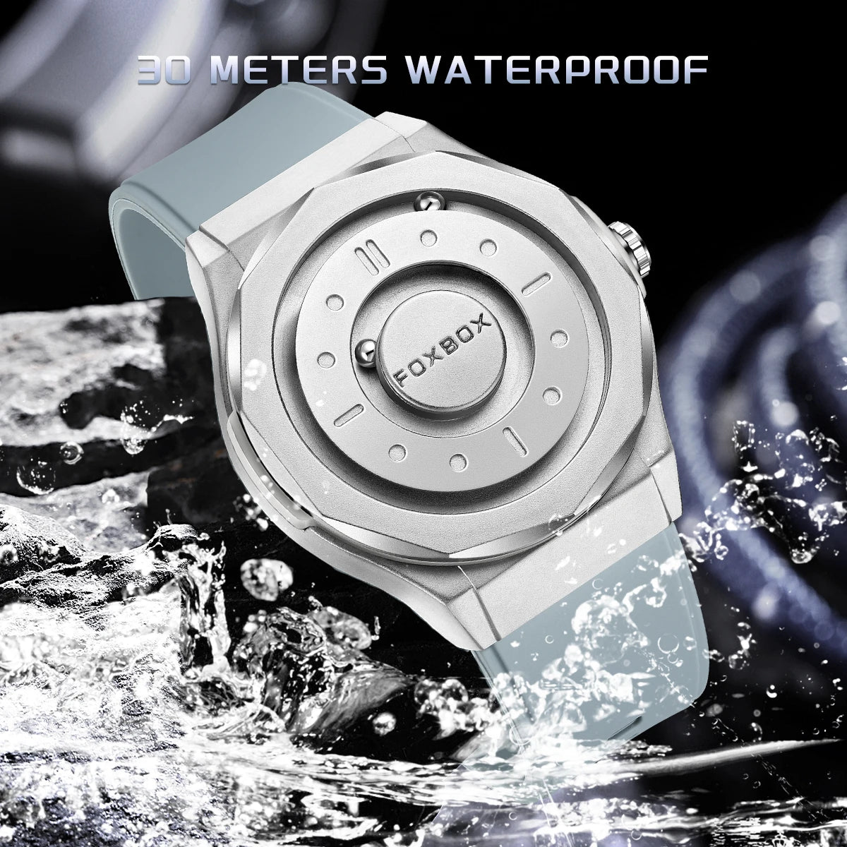 Montre  magnétique de luxe pour homme, quartz, étanche à l'eau, bracelet en acier inoxydable