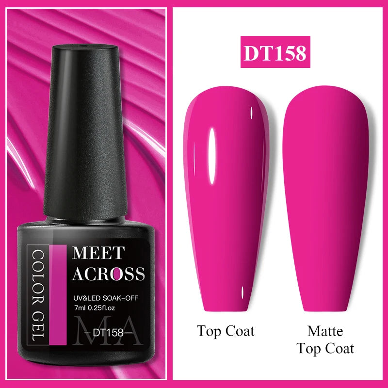 MEET ACROSS 7ml Eggshell Thermal Gel Nail Polish Temperature Changing Gradient Nail Art Varnish Winter Soak Off Gel For Nails