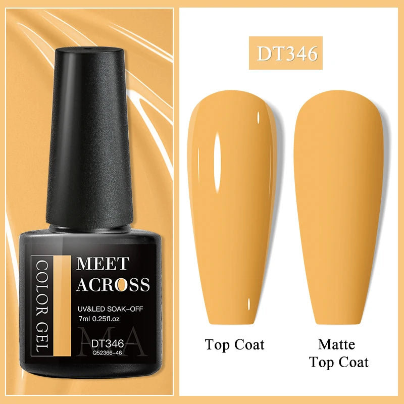 MEET ACROSS 7ml Eggshell Thermal Gel Nail Polish Temperature Changing Gradient Nail Art Varnish Winter Soak Off Gel For Nails