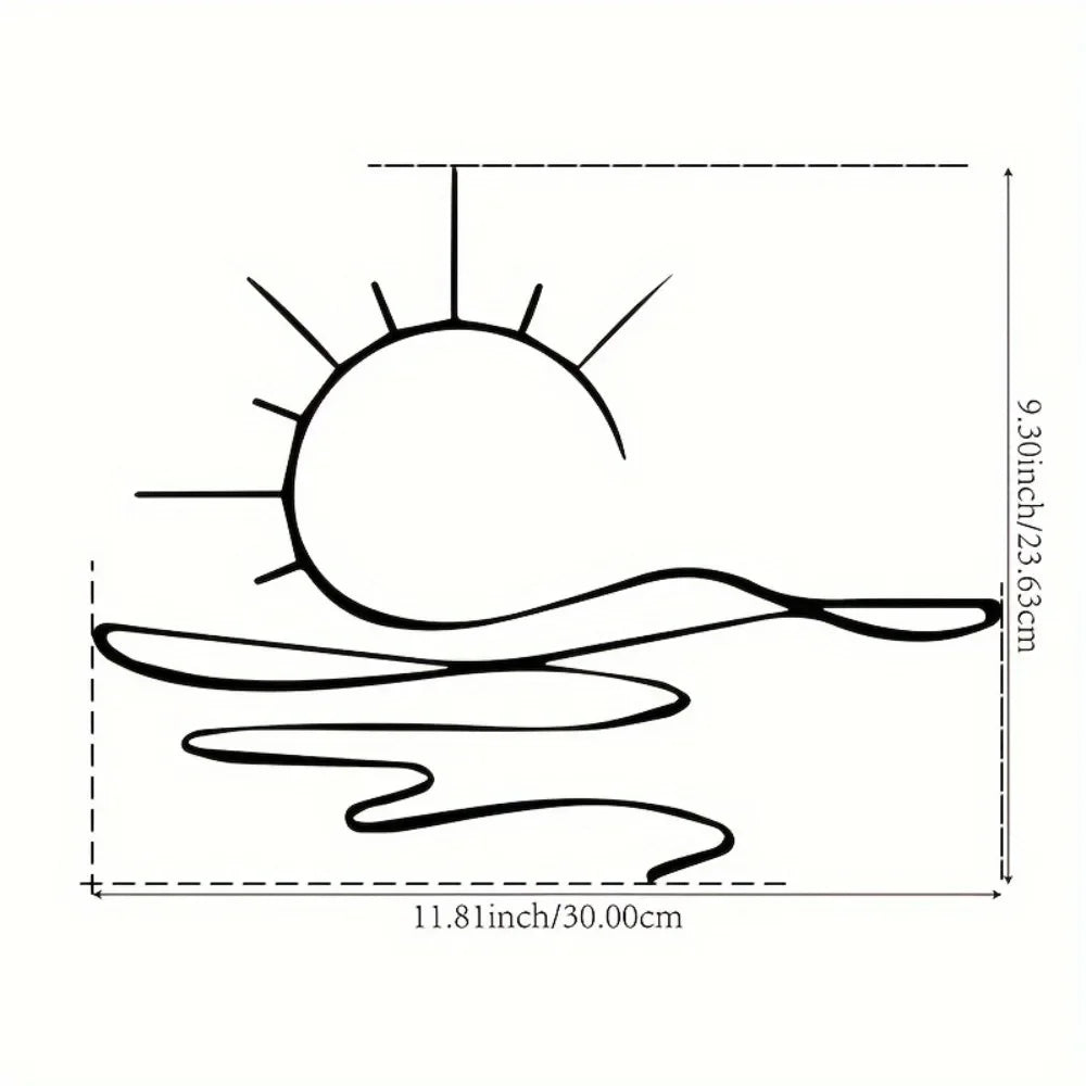 Sunrise & Art Chic, Minimalist Iron Wall Decor For Modern Home Aesthetics | Metal Wall Art | Housewarming Gifts | Wedding Gifts