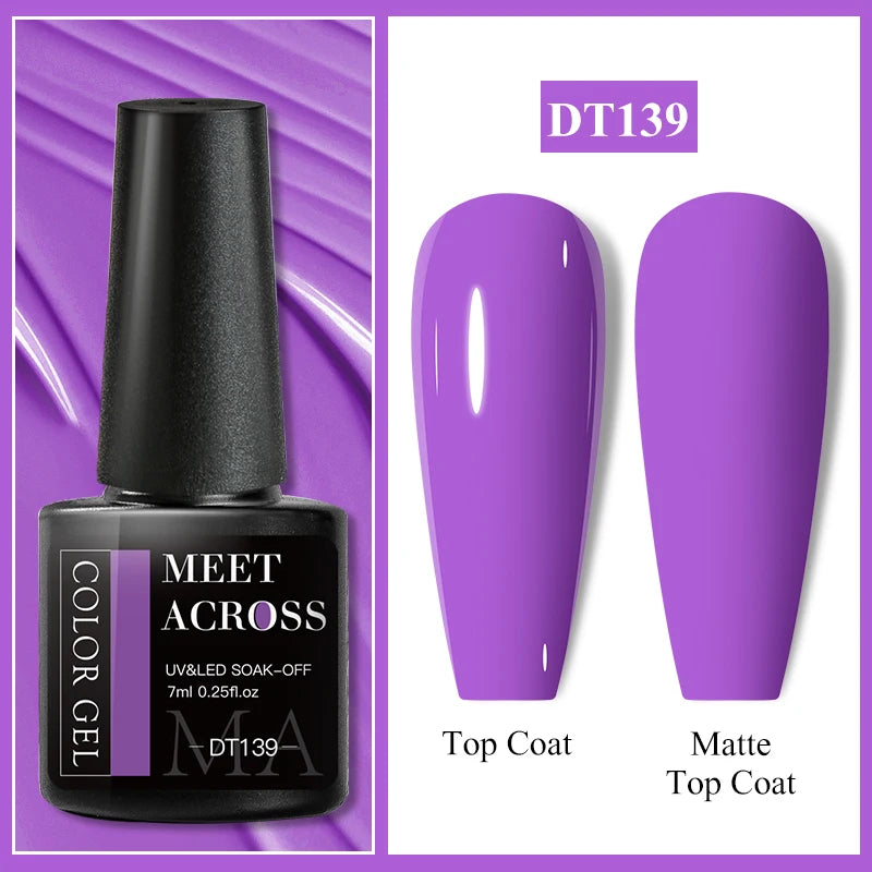 MEET ACROSS 7ml Eggshell Thermal Gel Nail Polish Temperature Changing Gradient Nail Art Varnish Winter Soak Off Gel For Nails