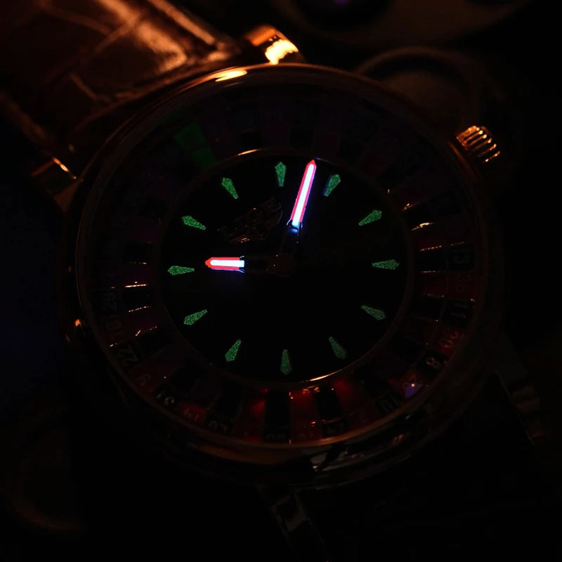 Lige Montre homme, Las Vegas édition roulette et aiguille Lumineuse