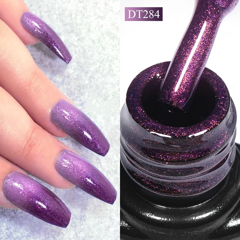 MEET ACROSS 7ml Eggshell Thermal Gel Nail Polish Temperature Changing Gradient Nail Art Varnish Winter Soak Off Gel For Nails