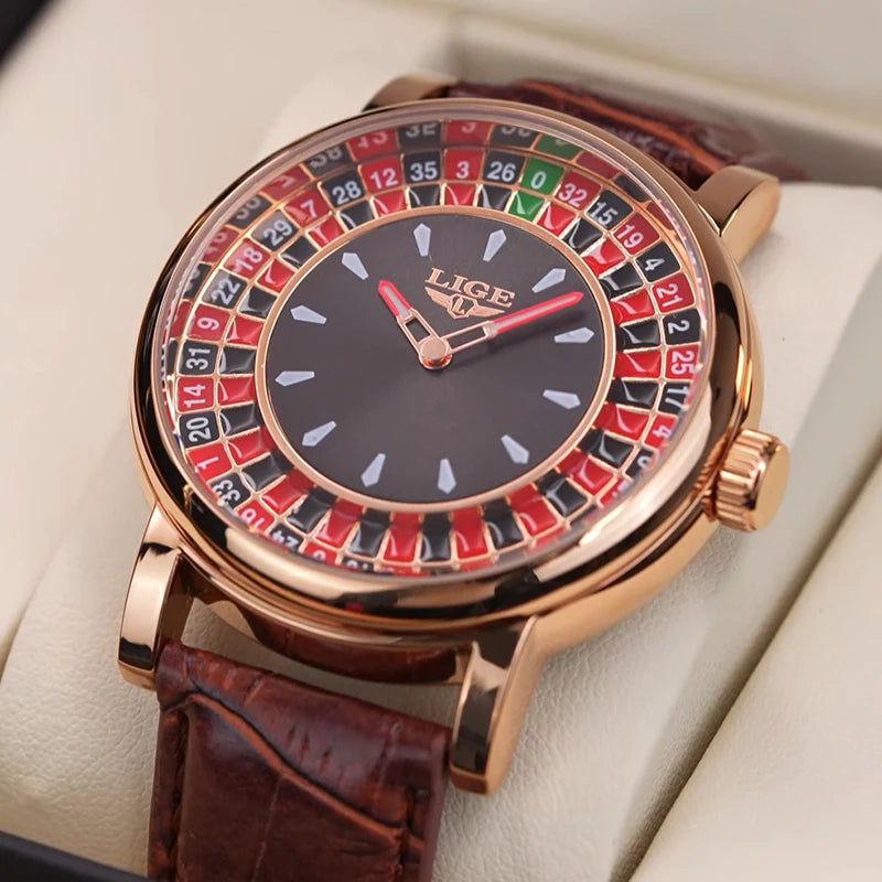 Lige Montre homme, Las Vegas édition roulette et aiguille Lumineuse