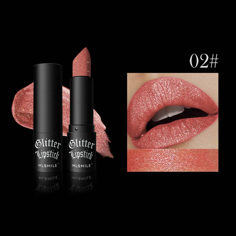Ensemble de 6 Rouge à Lèvre - Diamond Glitter - Finis Métalliques et Perlés
