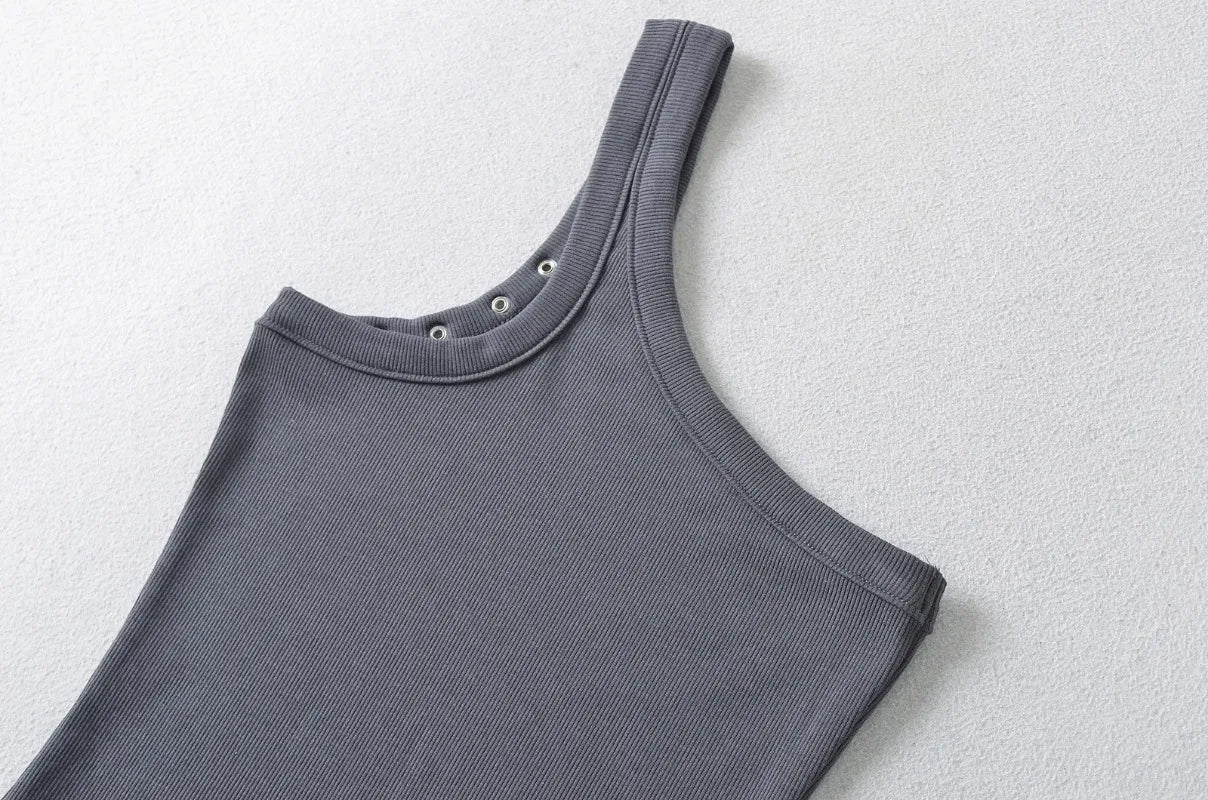 Design Sense Niche Slim Shoulder Slim Sling Summer Slim Chic Shoulder Vest Women Y2k Tops