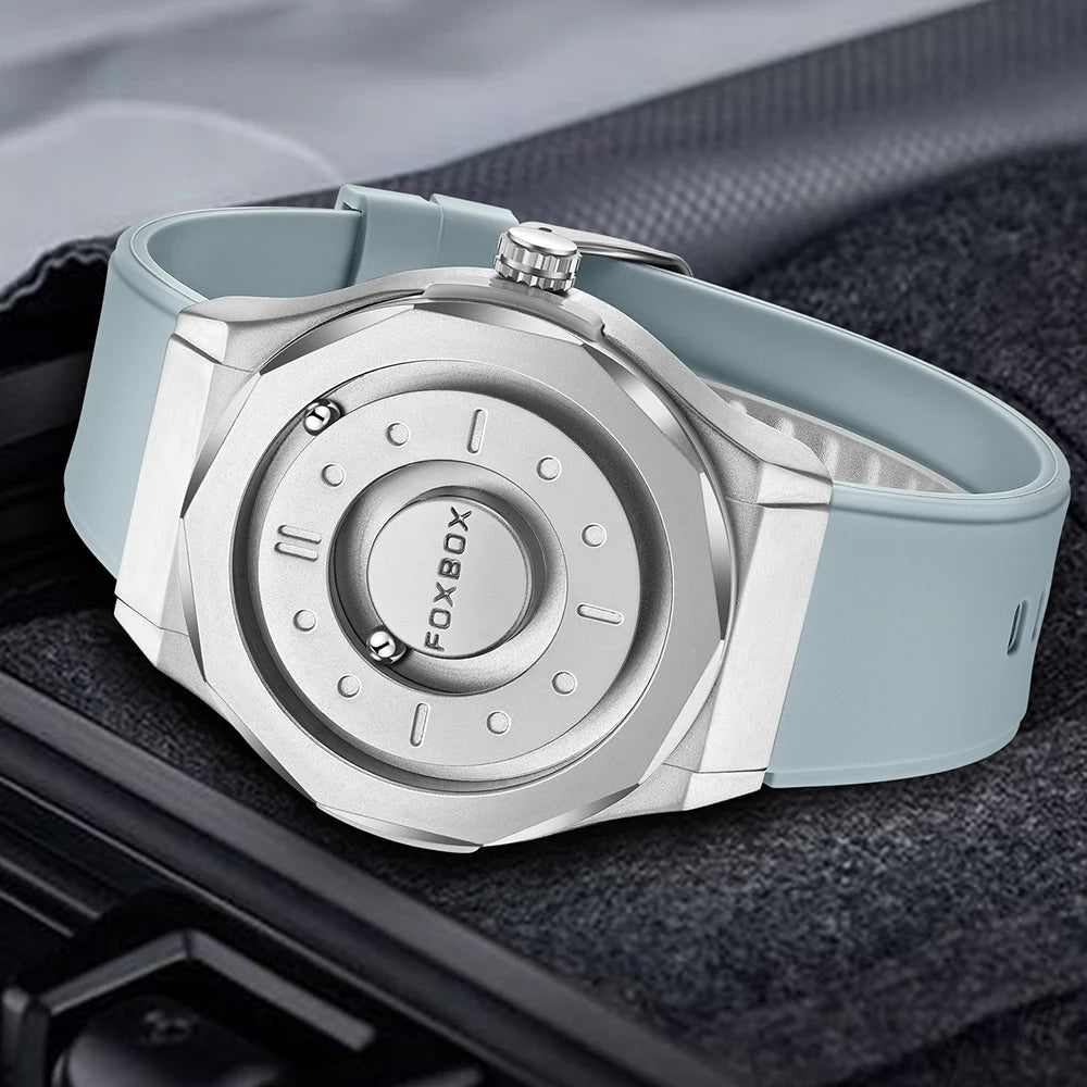 Montre  magnétique de luxe pour homme, quartz, étanche à l'eau, bracelet en acier inoxydable